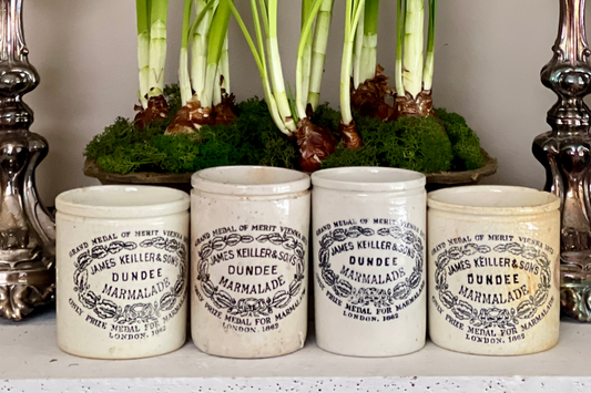english advertising pots, dundee marmalade