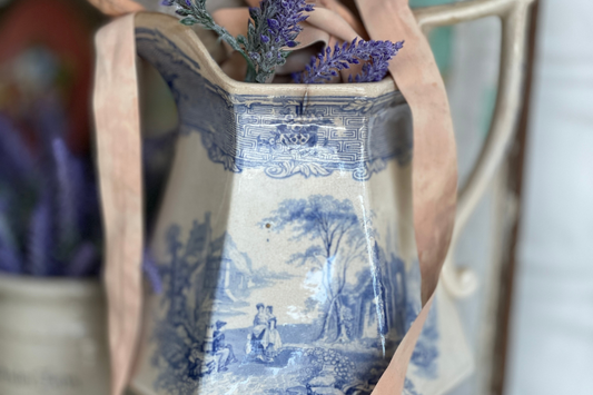 transferware english blue ironstone