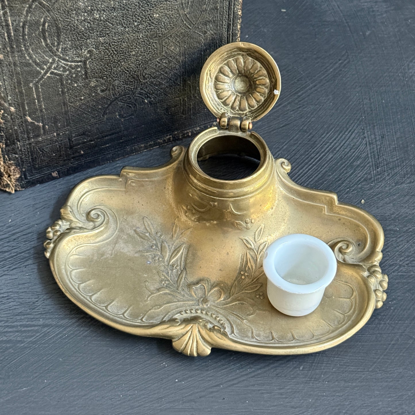 Brass Inkwell Stand