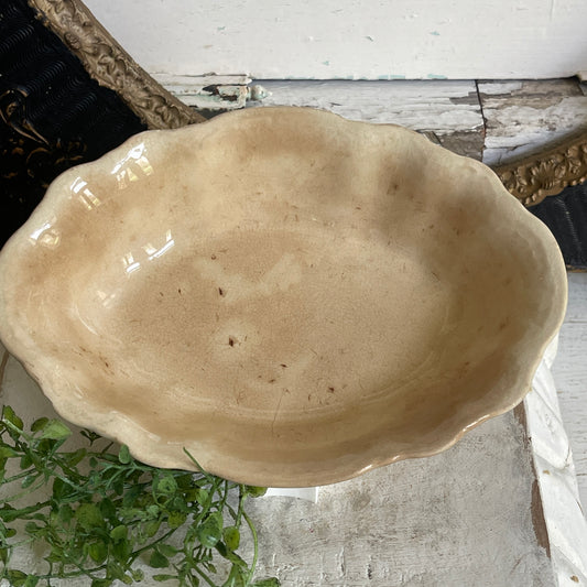 Antique Ironstone Oval Serving Bowl