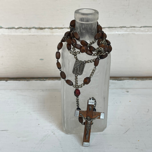 Vintage Brown Wood Rosary