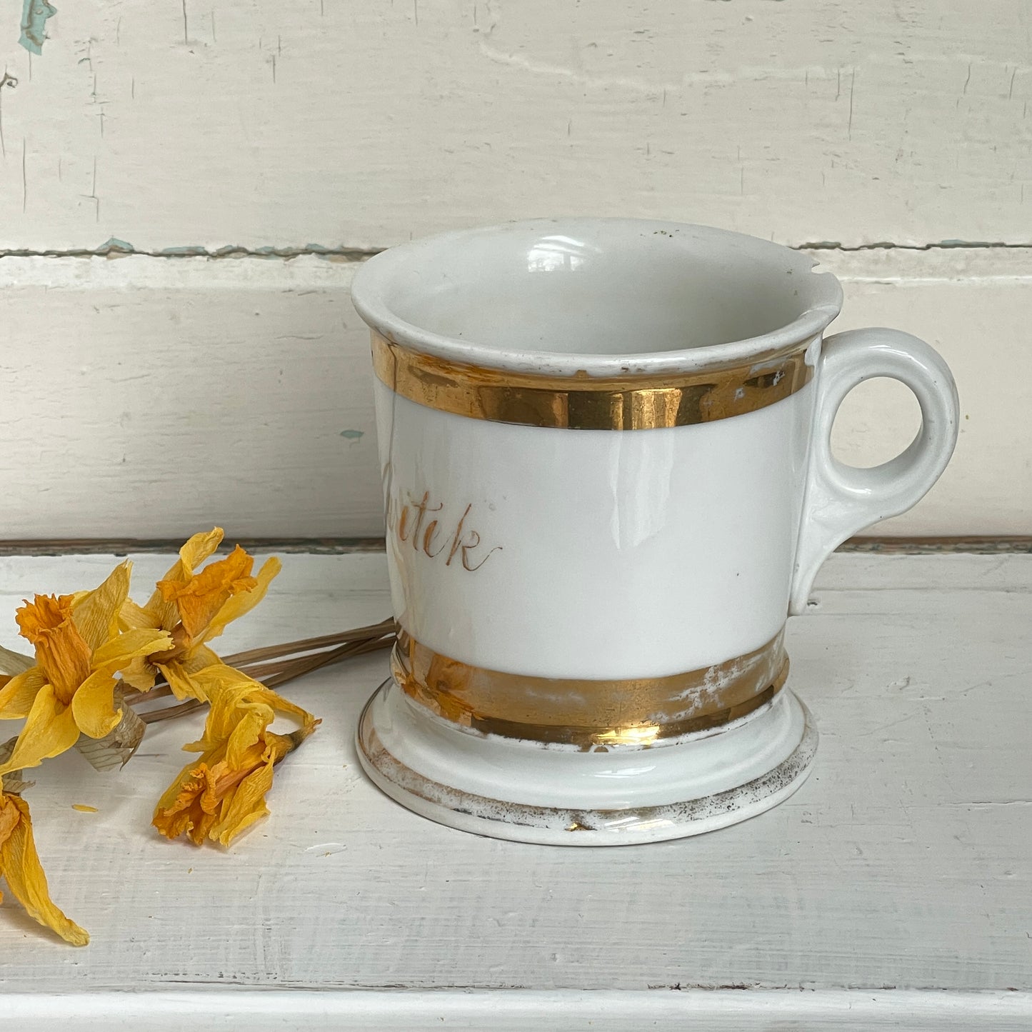 Antique Ironstone Shaving Mug
