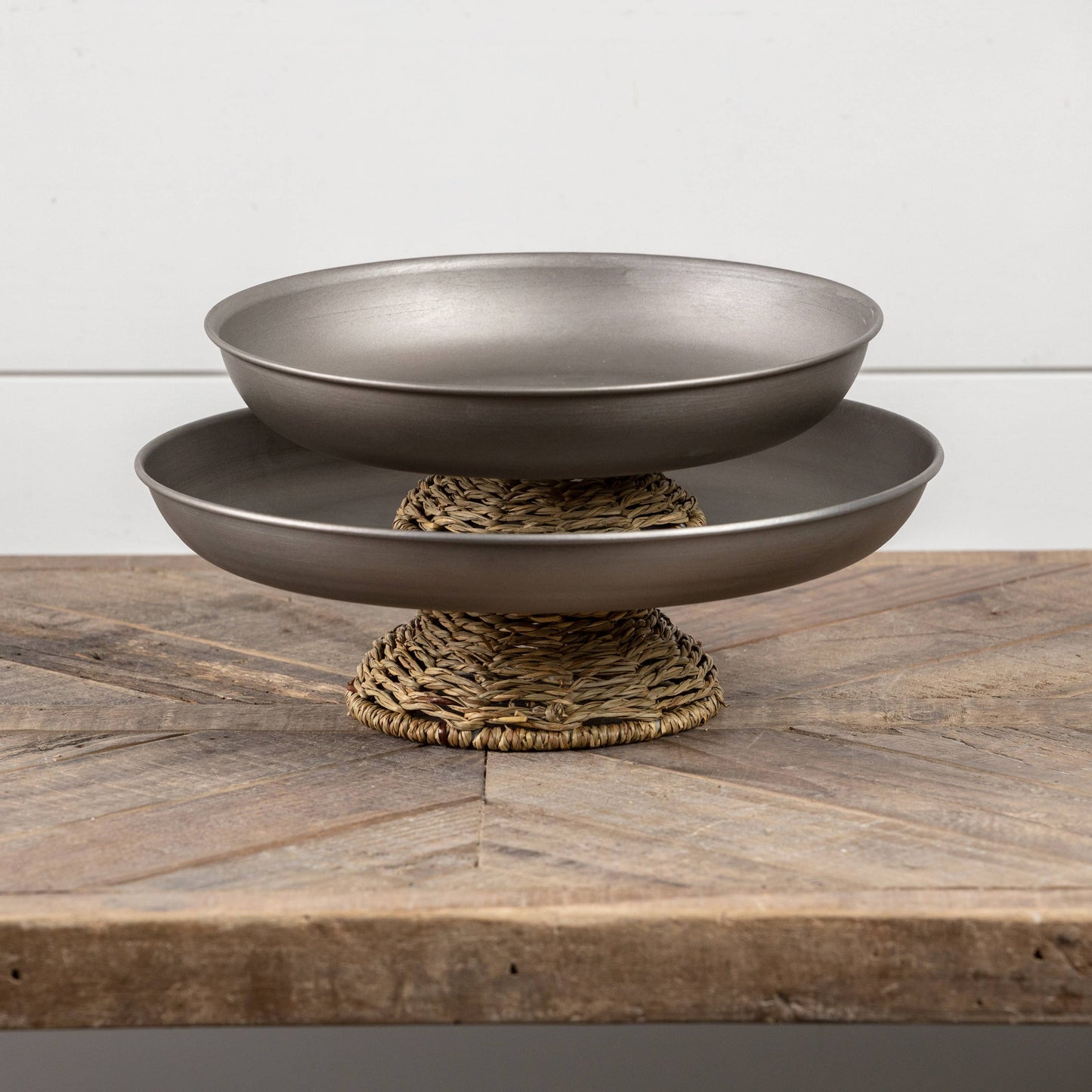 Metal and Grass Pedestal Stand