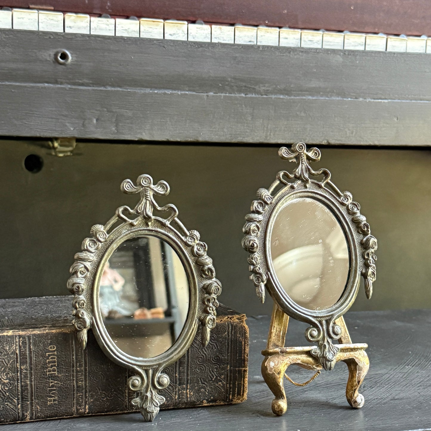 Vintage Small Oval Mirrors