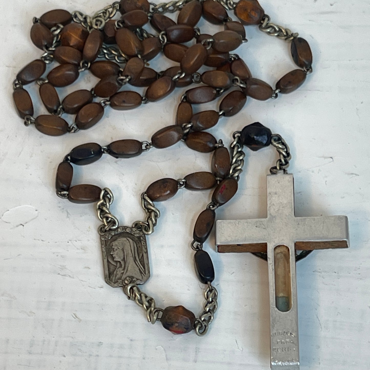 Vintage Brown Wood Rosary