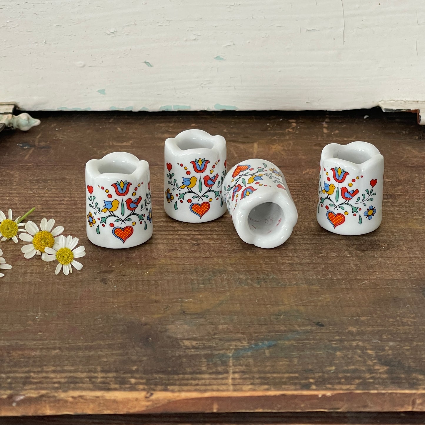 Folk Art Candle Mini Holders