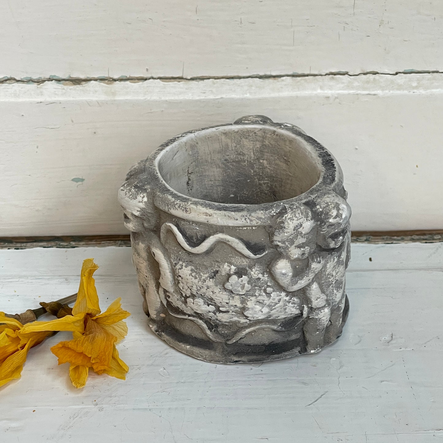Chalk Ware Cherub Pot