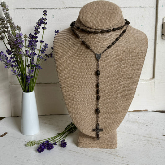 Dark Brown Wooden Rosary