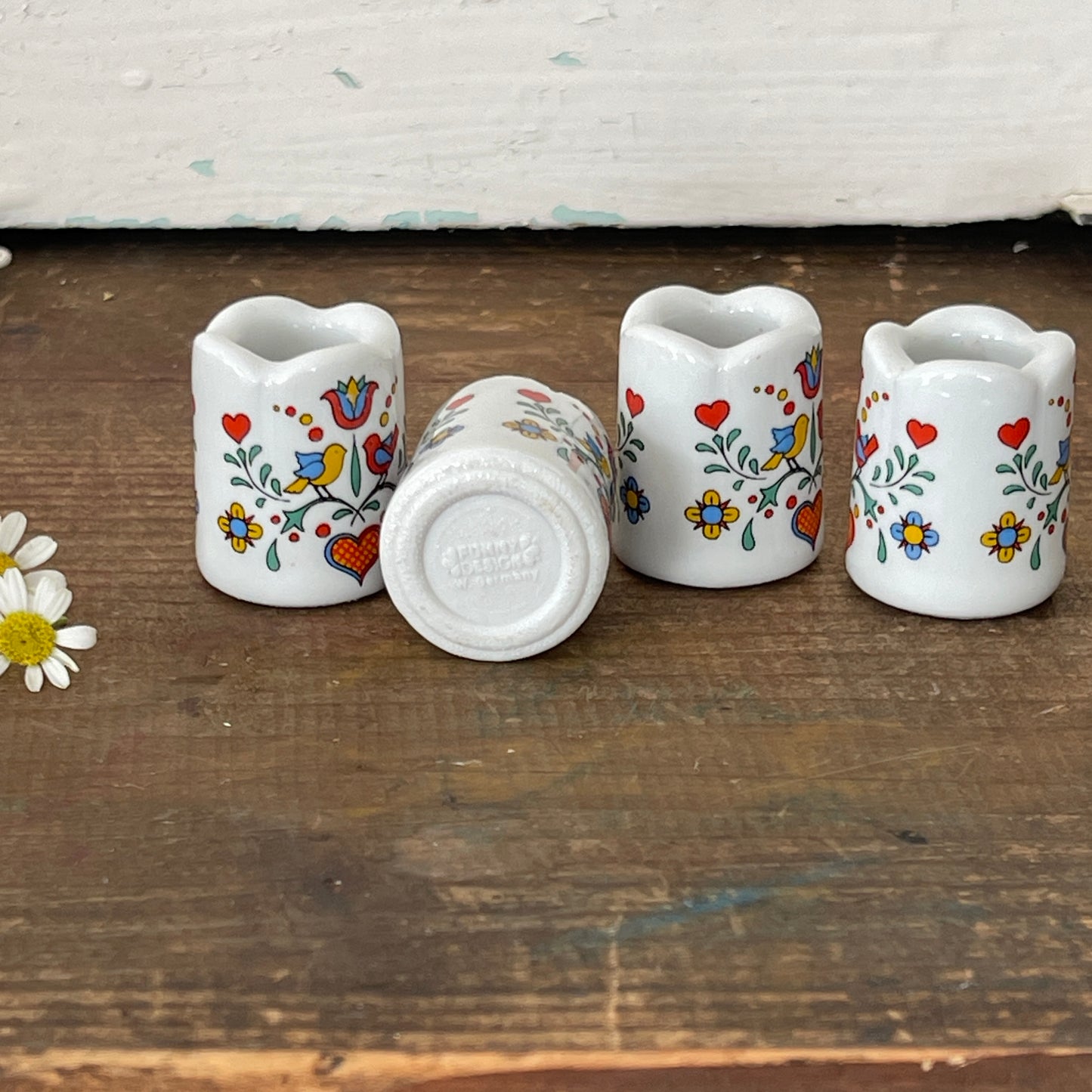 Folk Art Candle Mini Holders