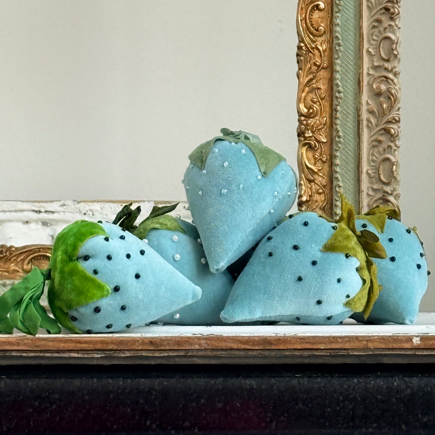 Velvet Strawberries - Light Blue