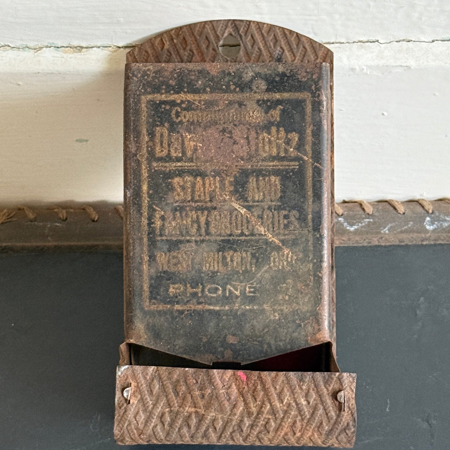 Antique Tin Matchbox Holder