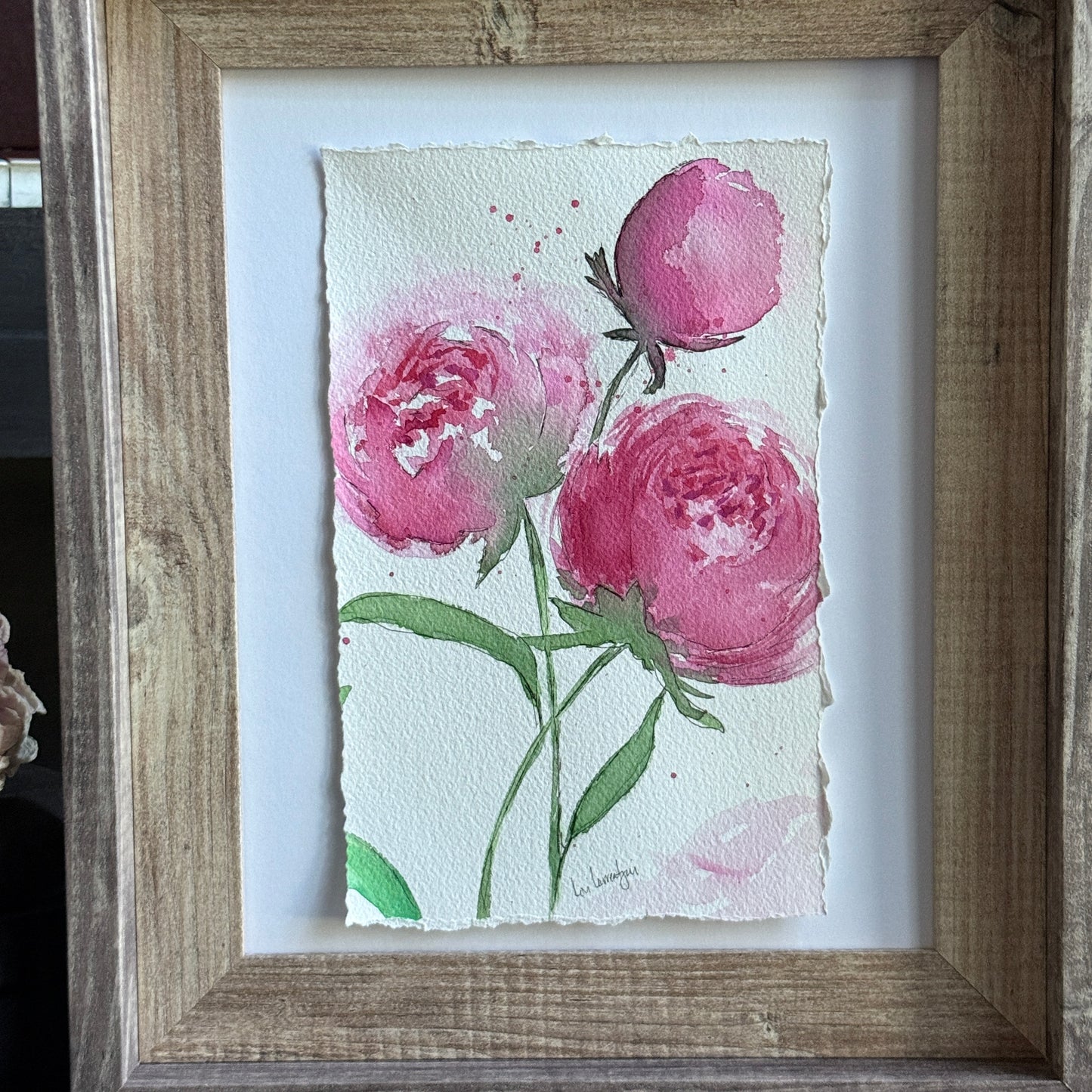 Blushing Peonies II – Original Watercolor Painting