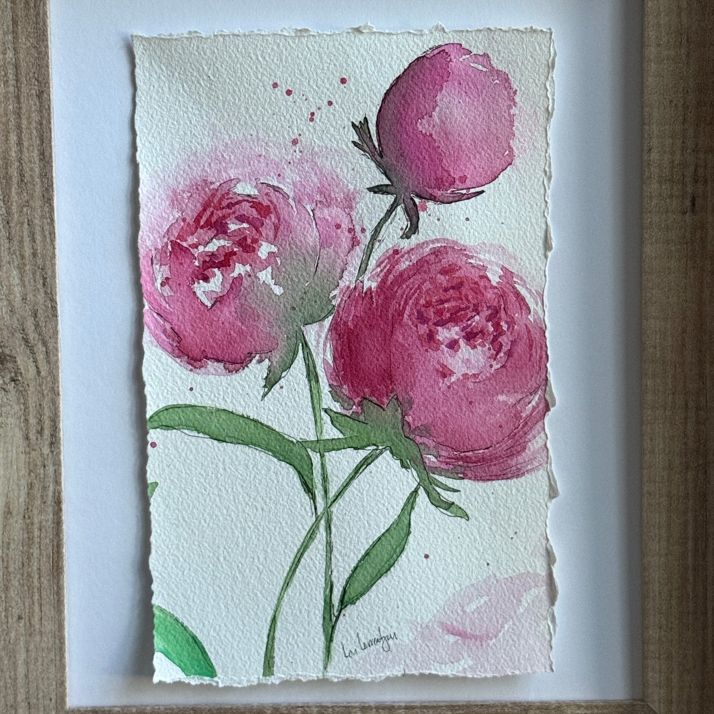 Blushing Peonies II – Original Watercolor Painting