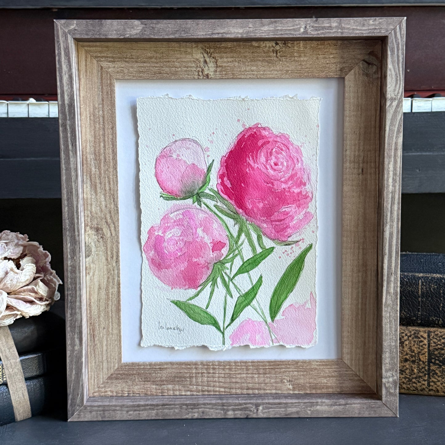 Blushing Peonies IV – Original Watercolor Painting