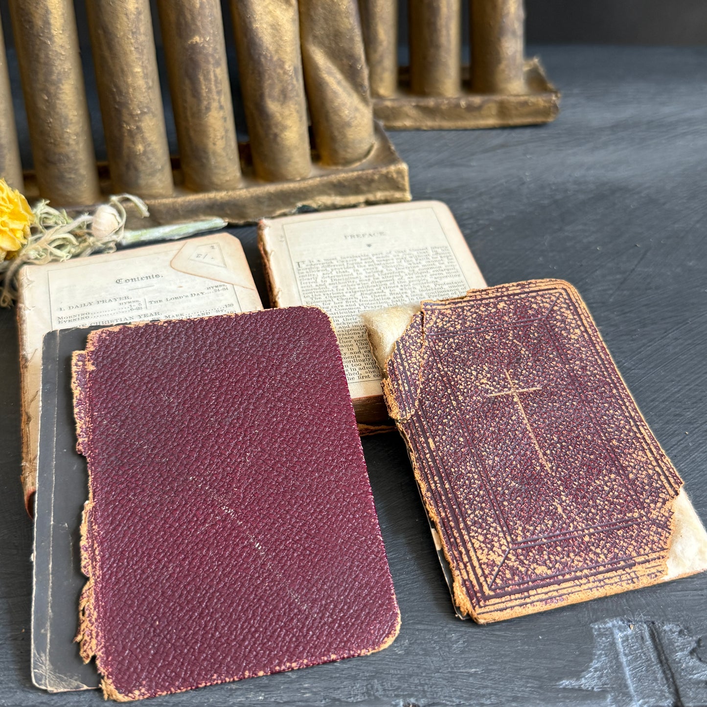 Antique Prayer & Hymnal Book Stack