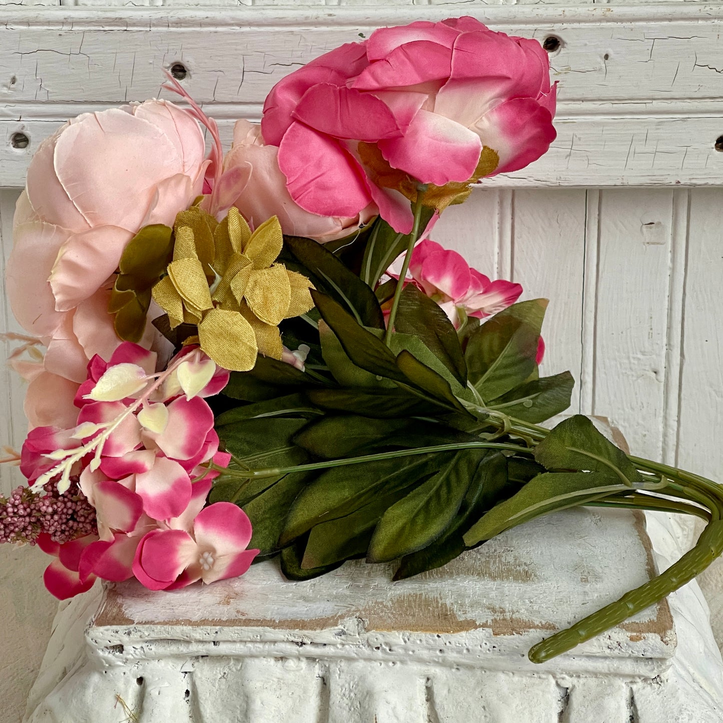Faux Peony Bouquet - Light & Deep Pink