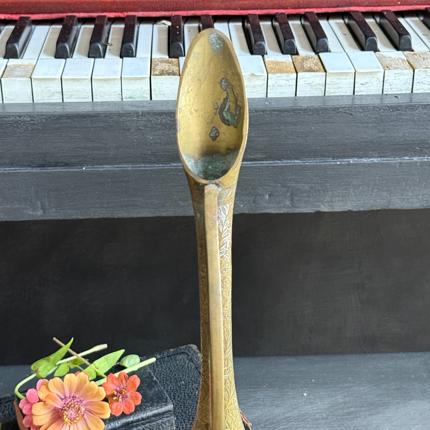 Tall Vintage Brass Vase