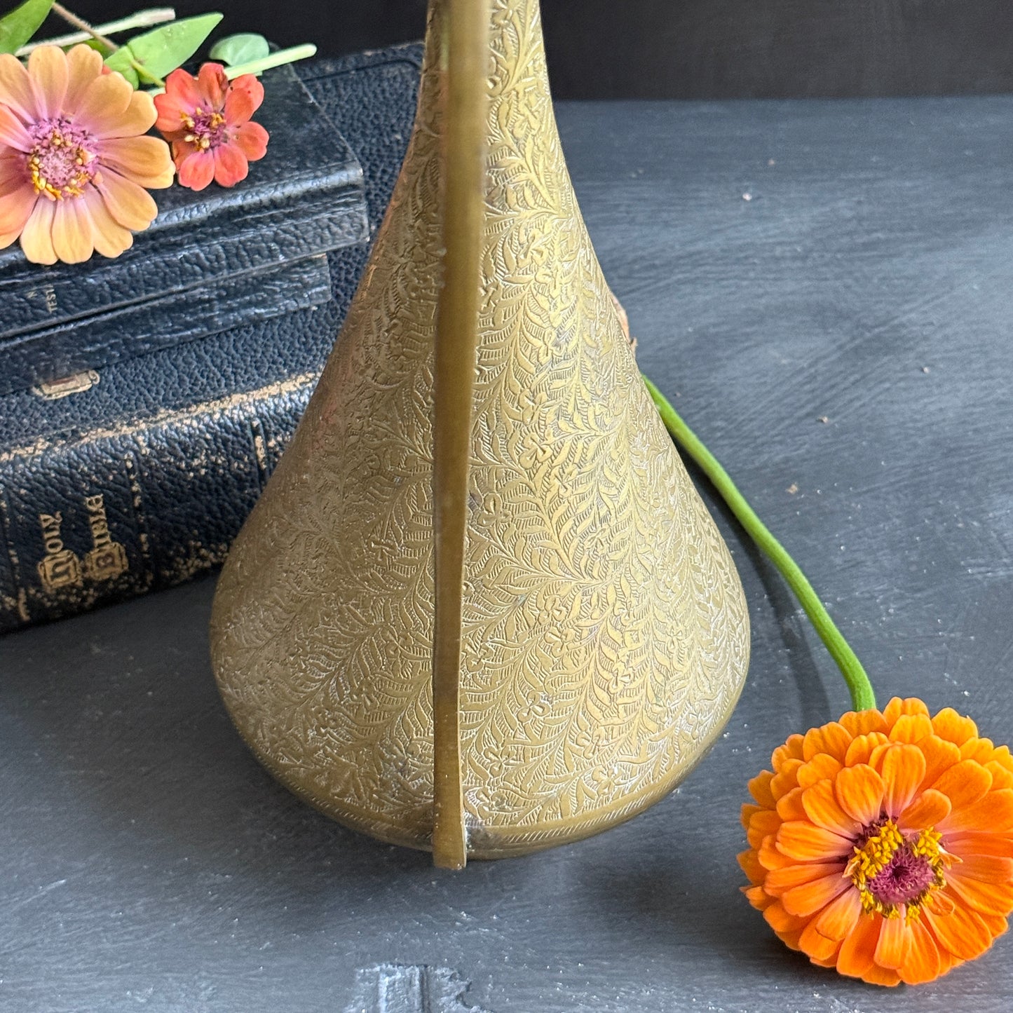 Tall Vintage Brass Vase