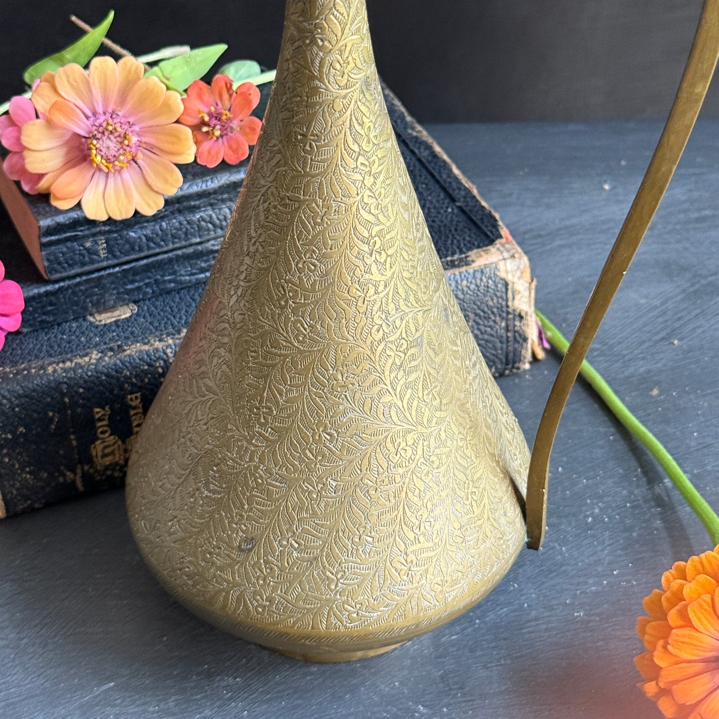 Tall Vintage Brass Vase
