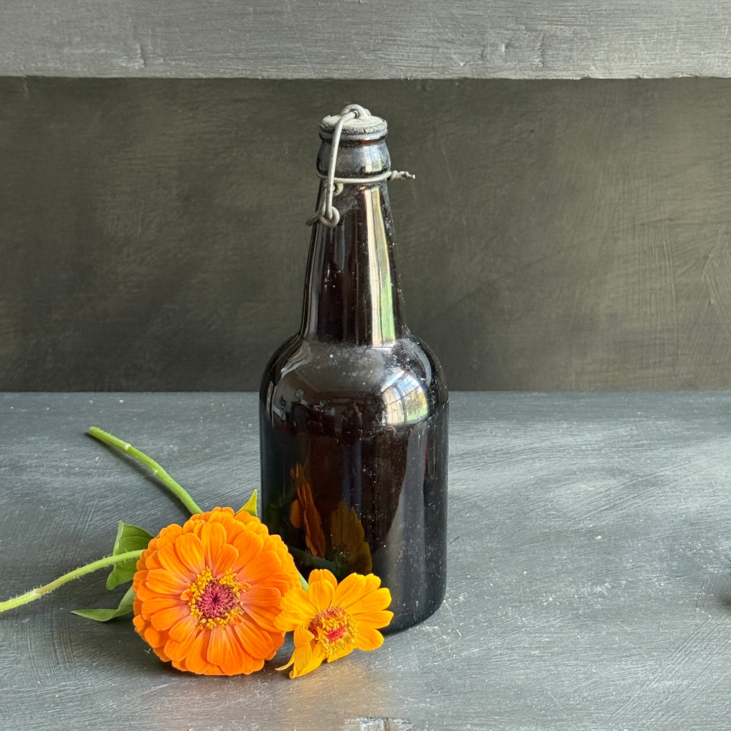 Antique Amber Beer Bottle