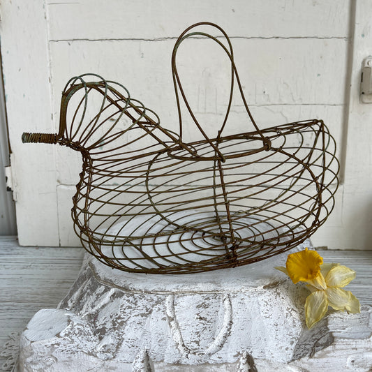 Vintage Wire Chicken Egg Basket