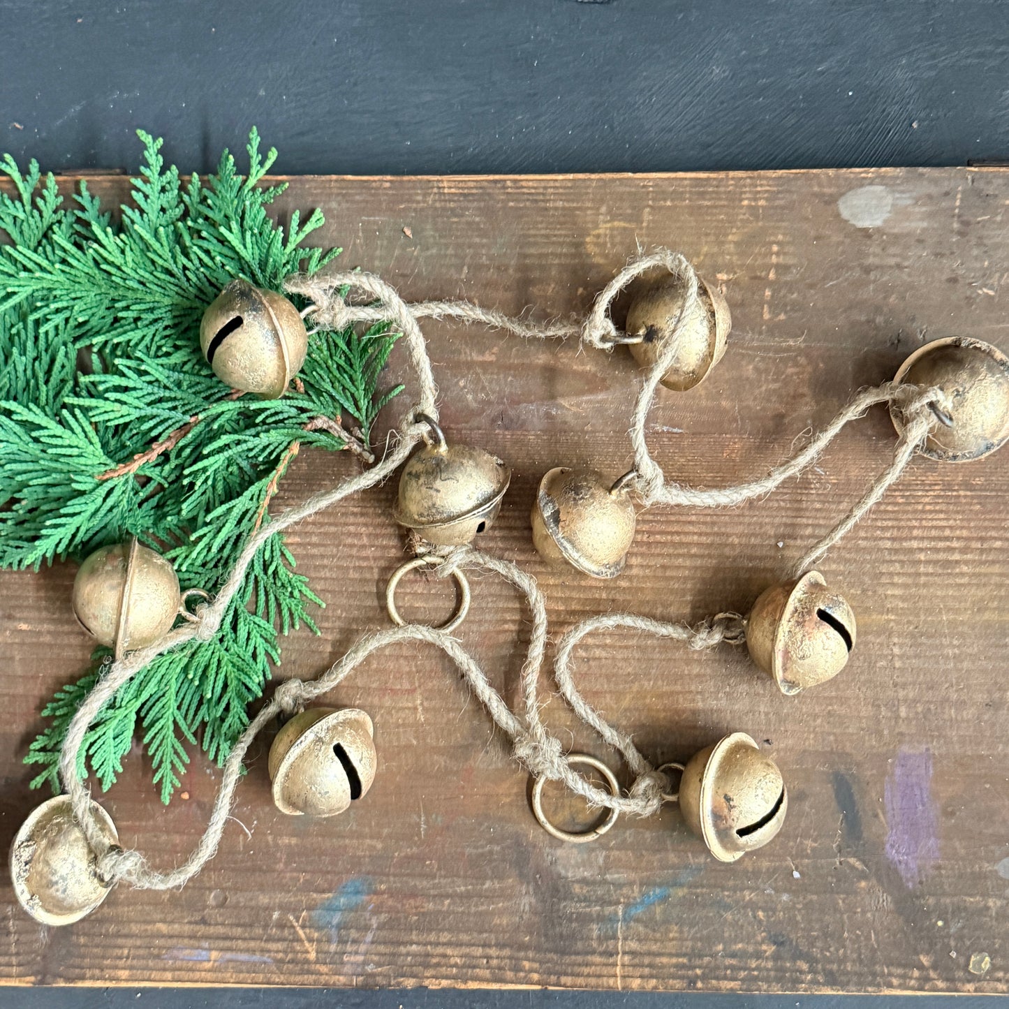 Antiqued Brass Bell Garland