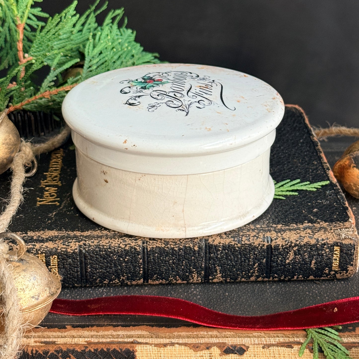 Ironstone Lidded Pot - Bonbons