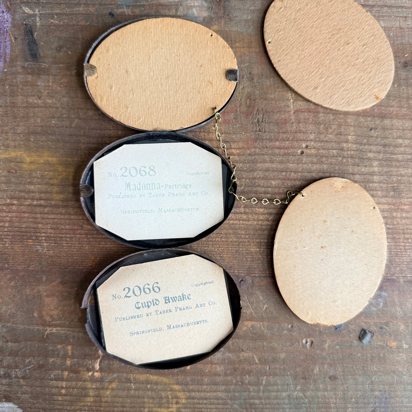 Triple Oval Framed Mini Prints- Cupids & Madonna