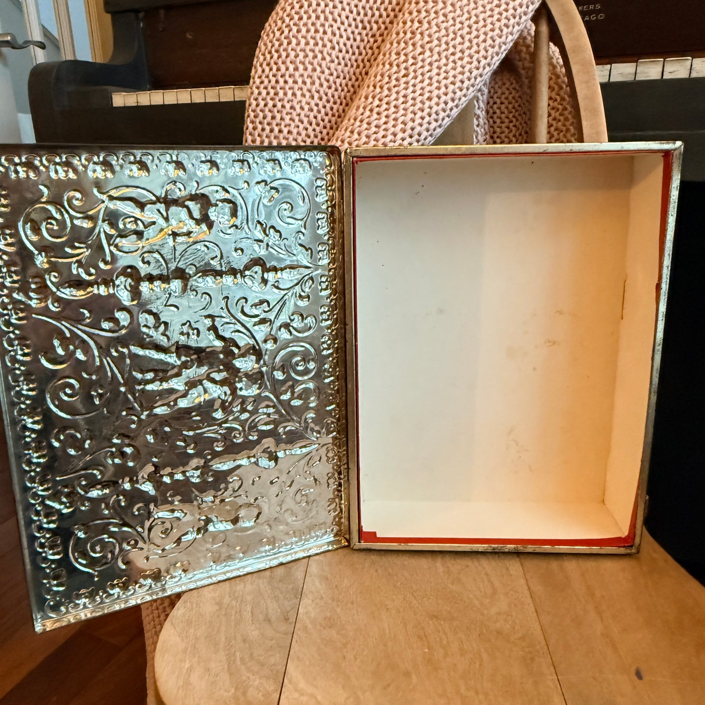 Vintage Metal Container with Cherubs