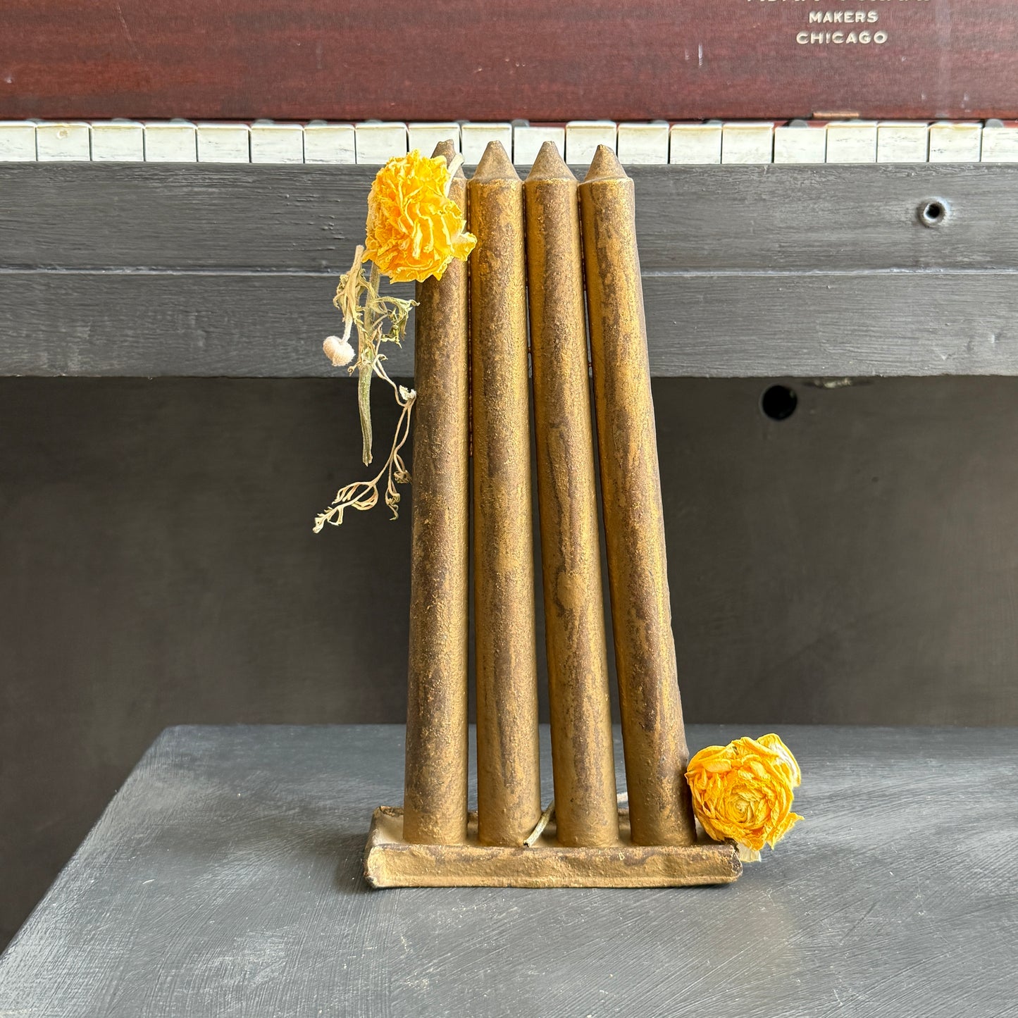 Primitive Candle Taper Mold Gold