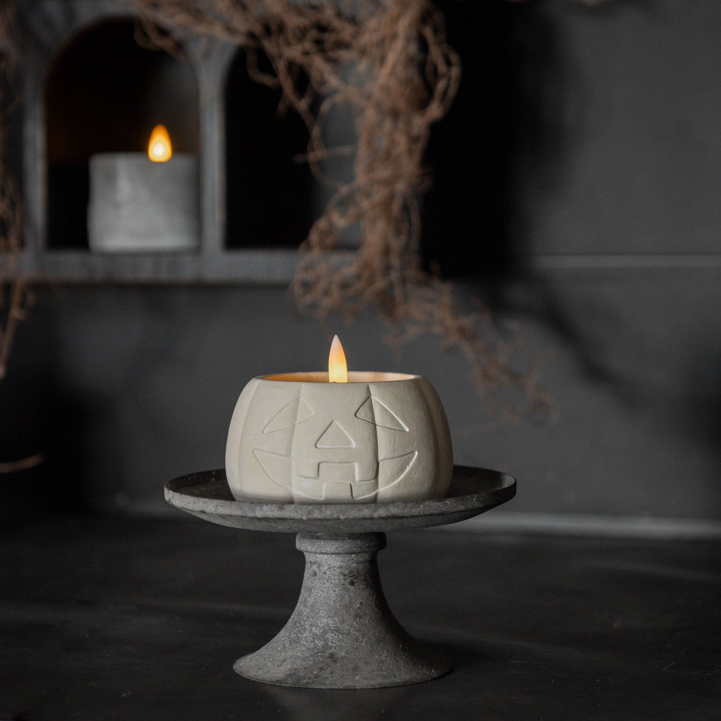 Jack-O-Lantern Candle-Cream