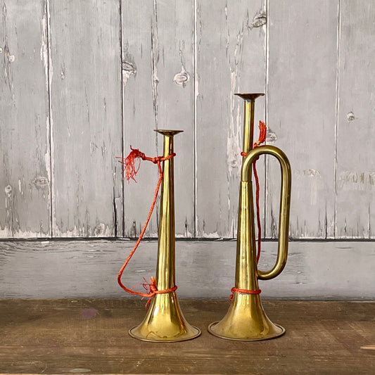 vintage metal christmas horns
