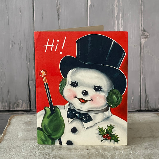 Vintage Snowman Greeting Card