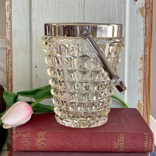 Vintage French Cut Glass Personal Ice Bucket