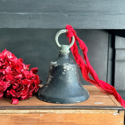 Vintage Iron Bell with Chippy Black Finish