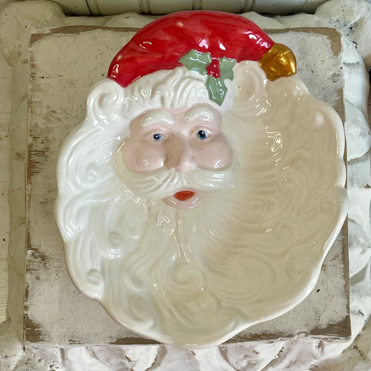 Vintage Ceramic Santa Dish