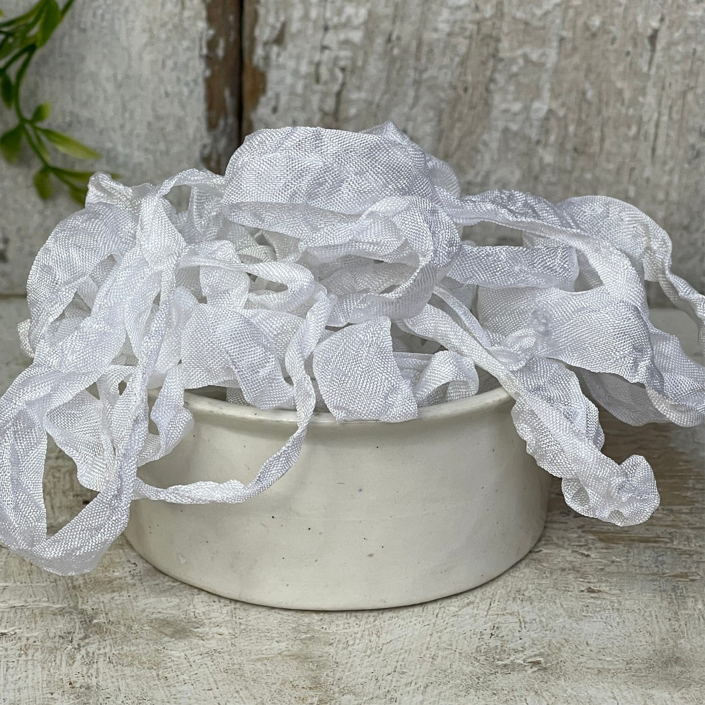 Crinkle Ribbon - White