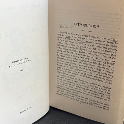 Le Père Goriot Book