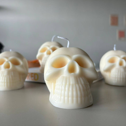 White Skull Candle