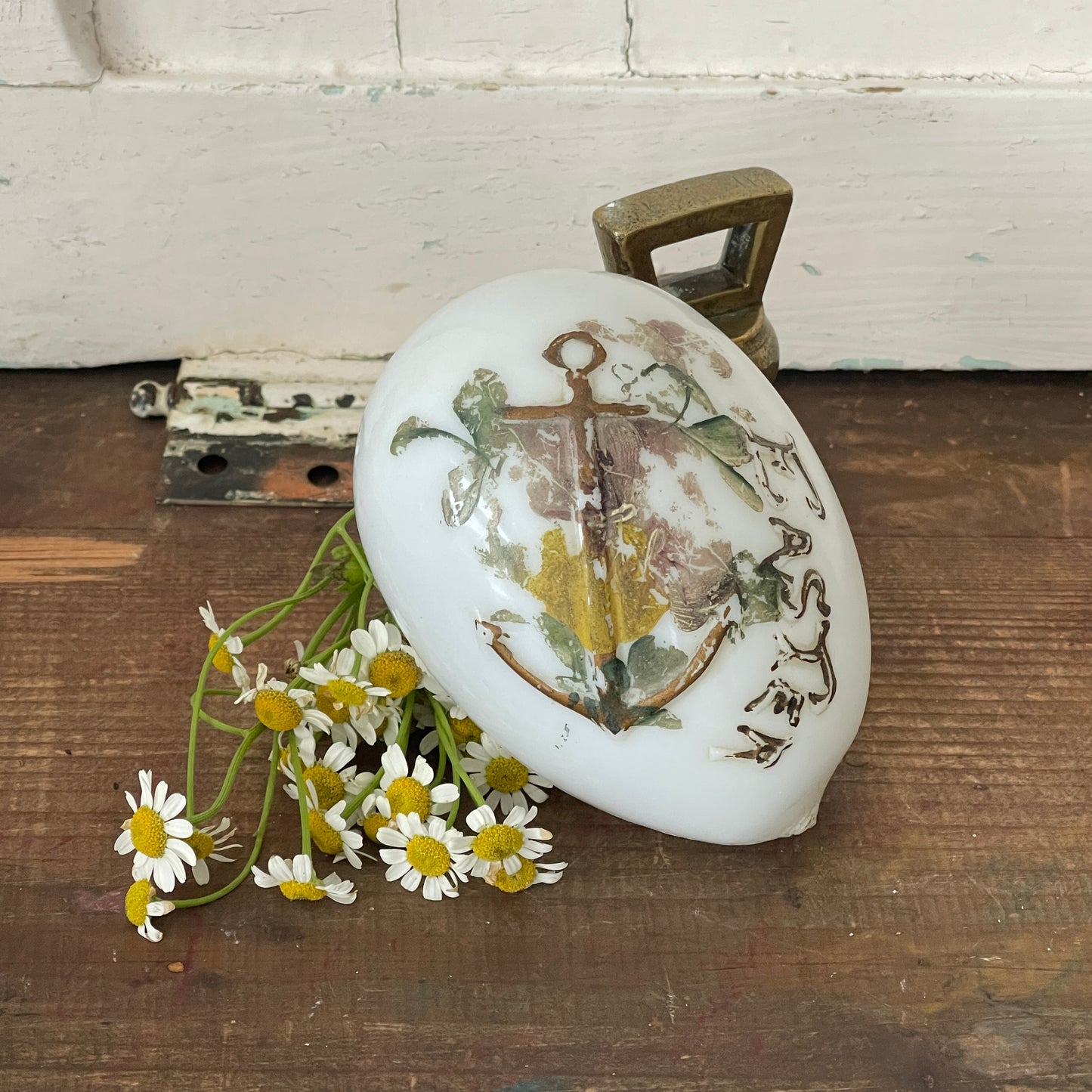 Hand Blown Milk Glass Easter Egg