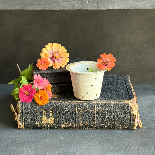 Small Stoneware Cheese Strainer