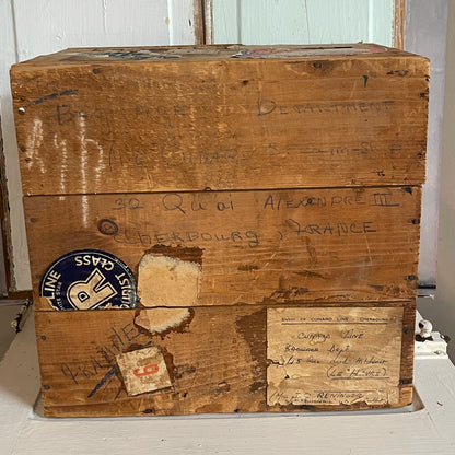 Vintage Cunard Shipping Crate