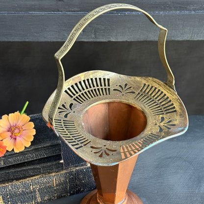 Copper Bridal Basket Vase