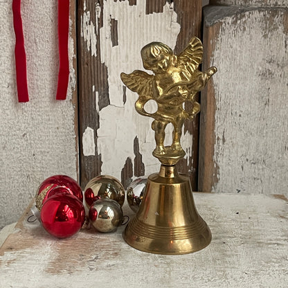 Brass Hand Bell with Cherub