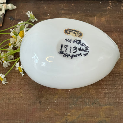 Hand Blown Milk Glass Easter Egg