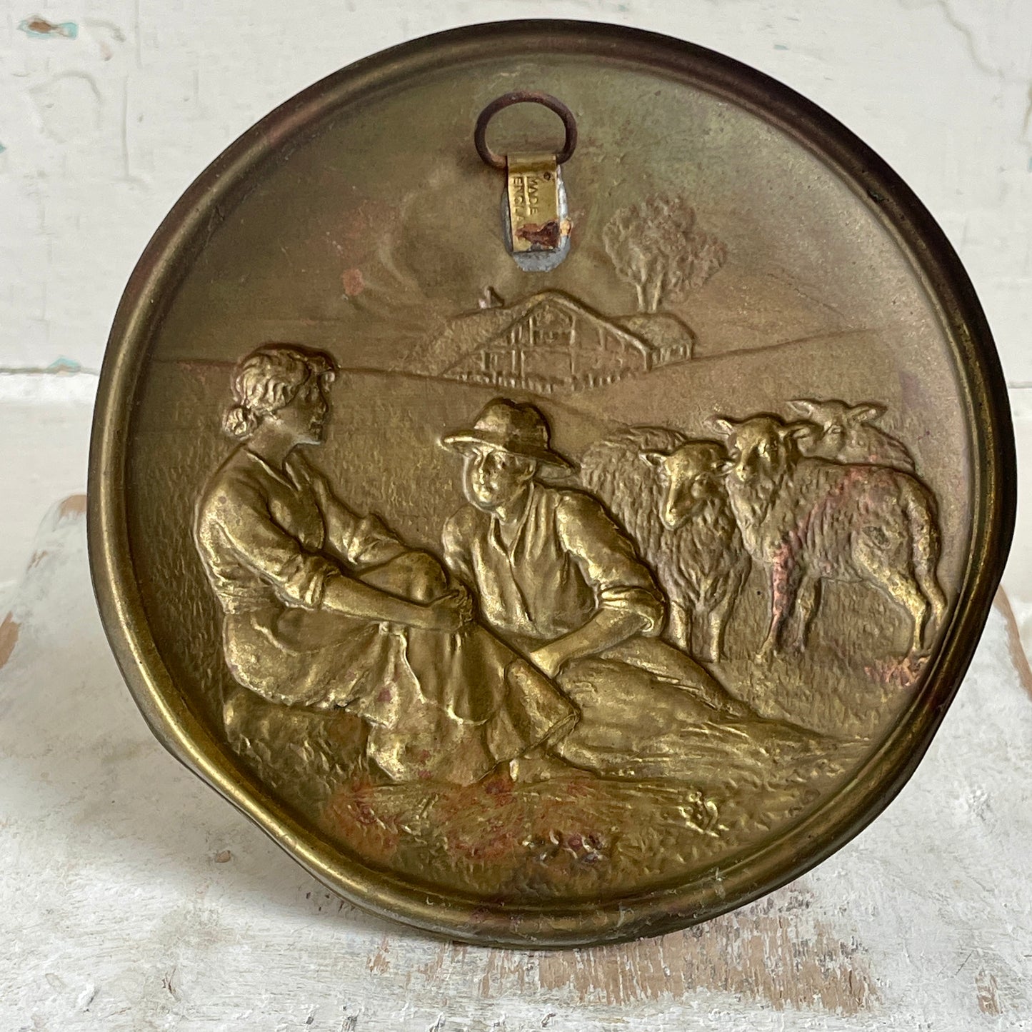 Vintage Brass English Wall Plate