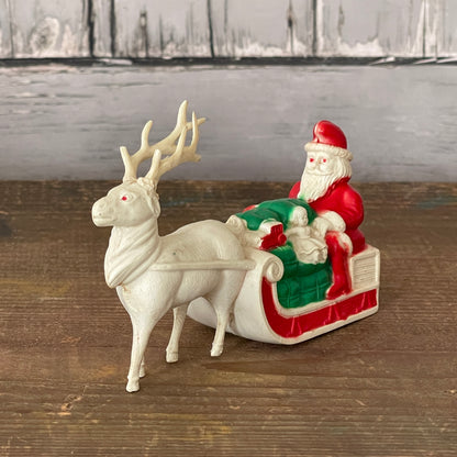 Celluloid Santa Claus Sleigh and Reindeer