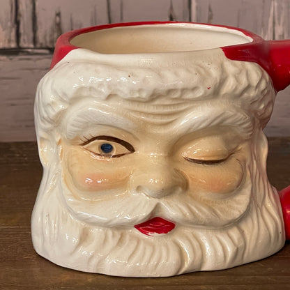 Vintage Santa Mug - Rhinestone Eye