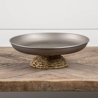 Metal and Grass Pedestal Stand