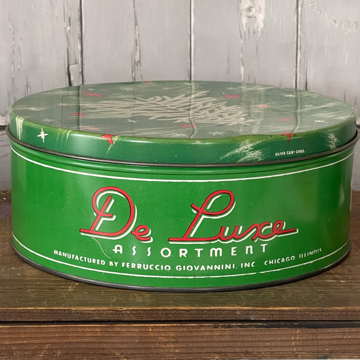 Vintage Christmas Tree Cookie Tin